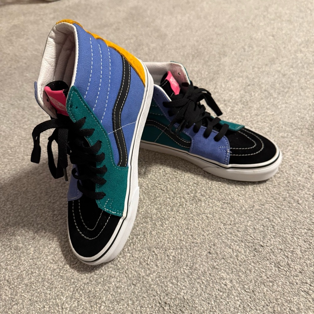 Vans Colorful High-Top Sneakers - Blue, Green, Black, Yellow